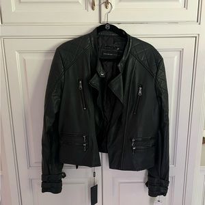 Black Leather Moto Jacket